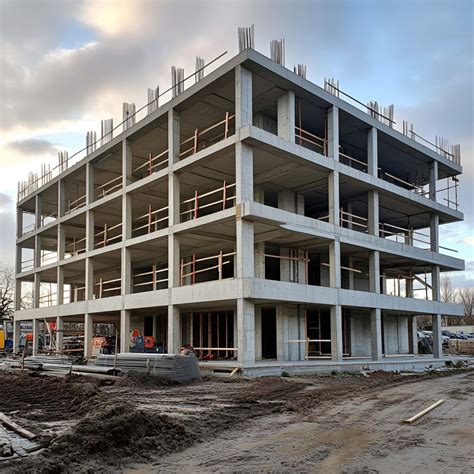 Thematic photo of a large building under construction with concrete elements