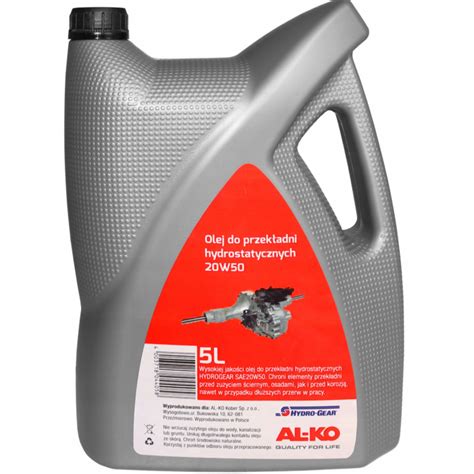Opakowanie zalecanego oleju do przekładni hydrostatycznej