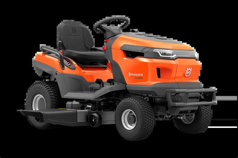 Thematic photo of a large garden with a Husqvarna ride-on mower in action