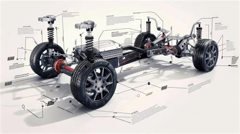 Technical diagram of the Bremach T-Rex chassis and drivetrain, highlighting the 4x4 system, suspension, and frame structure.