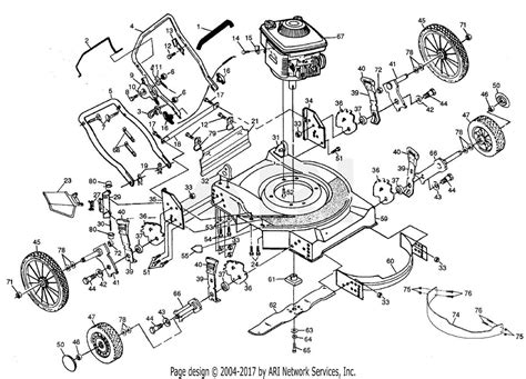Diagram showing the location of the serial plate/engine markings on a lawnmower
