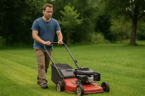 Zdjęcie przedstawiające koszenie wysokiej trawy podkaszarką żyłkową