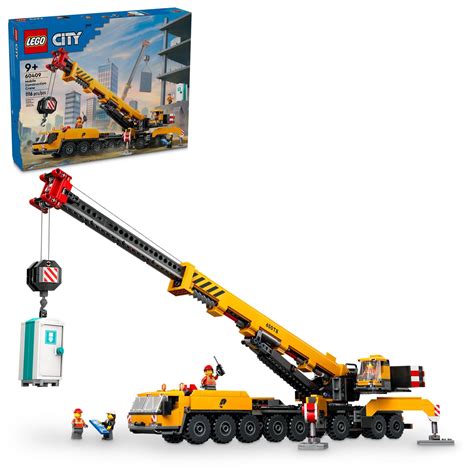 Thematic photo of various LEGO construction cranes