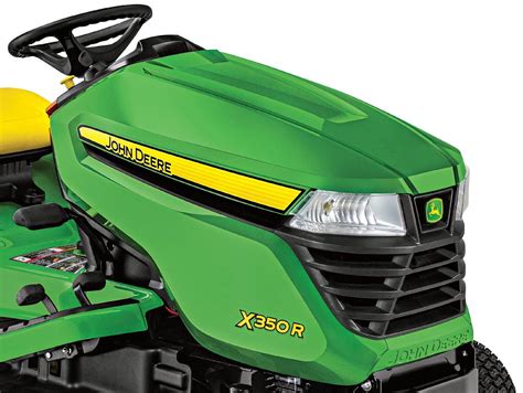 Diagram agregatu koszącego John Deere X350R lub schemat regulacji wysokości koszenia