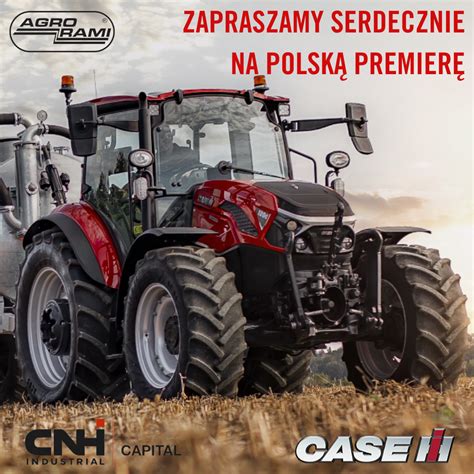 zdjęcie pola z pracującymi nowoczesnymi ciągnikami Case IH i Claas