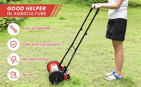 Manual reel lawn mower for small gardens
