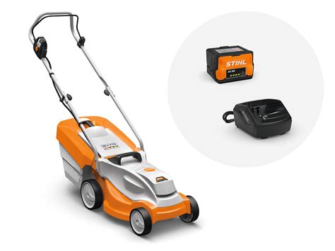 Stihl RME 545 - ogólny widok kosiarki elektrycznej z koszem