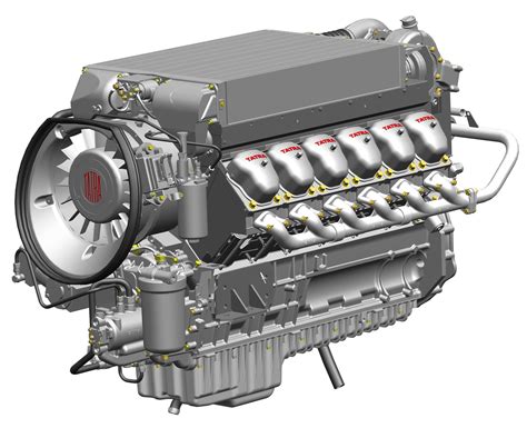 Schemat silnika V12 Tatra 930