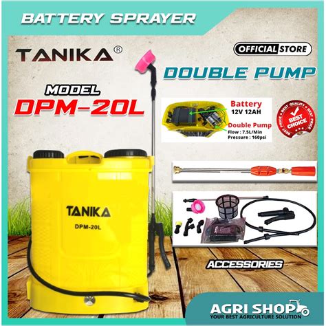 Thematic photo of the DEMON 20L battery sprayer in operation, showing its ease of use in a garden setting.