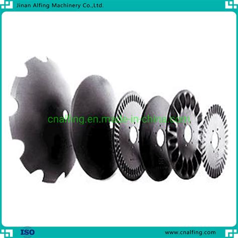 Diagram showing a disc harrow blade made of boron steel