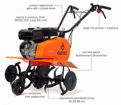 infografika prezentująca specyfikację glebogryzarki GATEC GT 160 GS R210