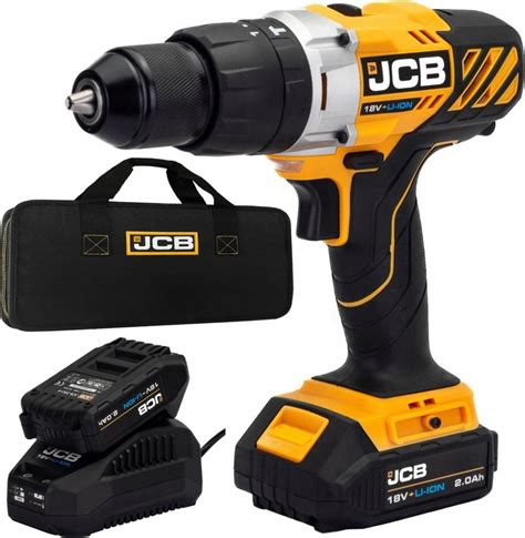 Wkrętarka akumulatorowa JCB z widocznymi diodami sygnalizacyjnymi