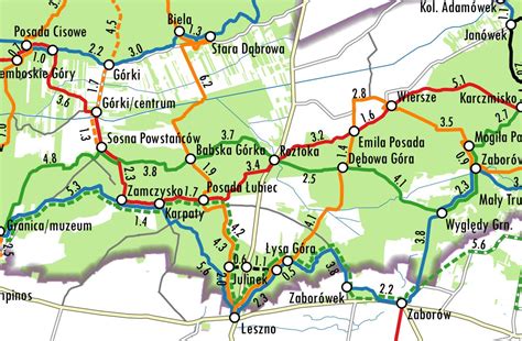 Mapa szlaków rowerowych w okolicy Koszalina