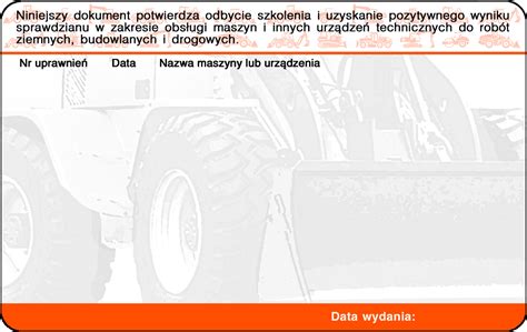 Schemat przedstawiający klasyfikację uprawnień operatora maszyn budowlanych