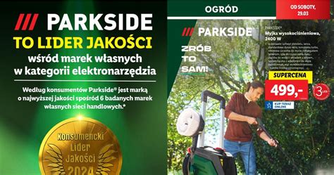 Tematyczne zdjęcie kosiarek Parkside w ogrodzie lub przed sklepem Lidl