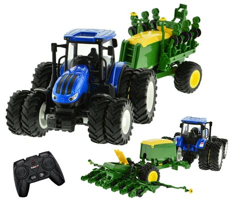Thematic photo of a BRUDER toy tractor and seeder