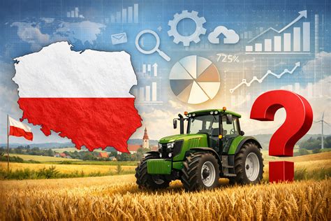 Infografika przedstawiająca globalny rynek ciągników rolniczych z podziałem na regiony importu/eksportu