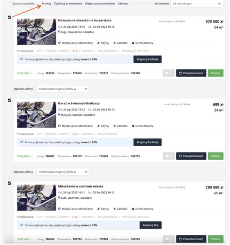 Infografika: przeglądanie ofert opryskiwaczy na OLX