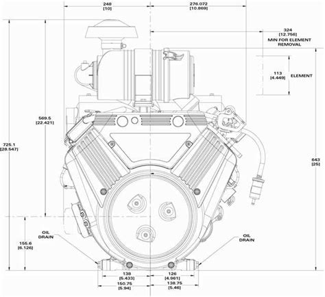 Infographic or diagram of a Briggs&Stratton V-Twin engine