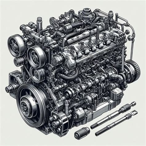 Cross-section of an Iveco diesel engine