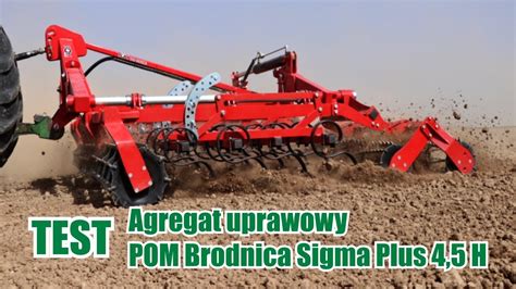 Widok ogólny agregatu uprawowego 3m firmy POM Brodnica w trakcie pracy na polu