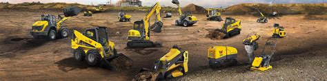 Thematic photo of various Wacker Neuson construction machines on a construction site