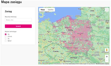 Mapa pokazująca zasięg działania firmy w Małopolsce