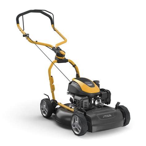 Engine of a Stiga gasoline lawn mower
