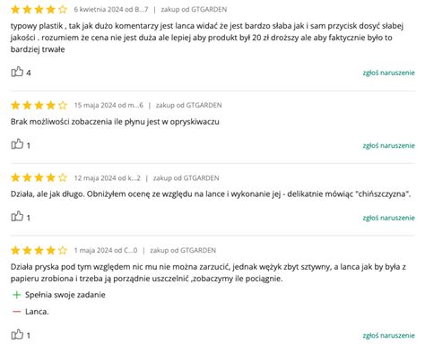Przykładowe opinie z serwisu Allegro na temat modelu RTOA0109.