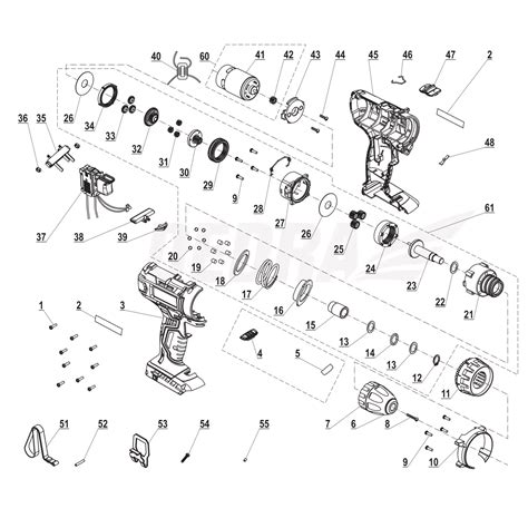 ilustracja części zamiennych do elektronarzędzi DEDRA