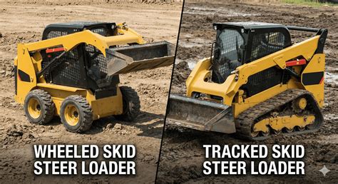 Comparison diagram of wheeled vs. tracked mini loaders