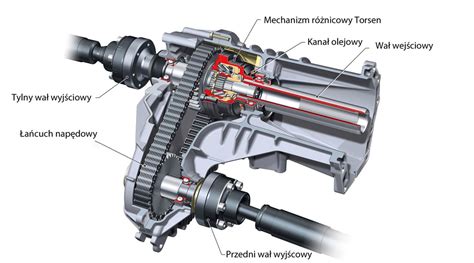 Przekrój przekładni transaxle z zintegrowanym mechanizmem różnicowym w traktorku ogrodowym