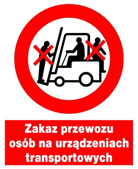 Znak drogowy zakazujący przewozu osób na przyczepach ciągnionych przez ciągniki rolnicze