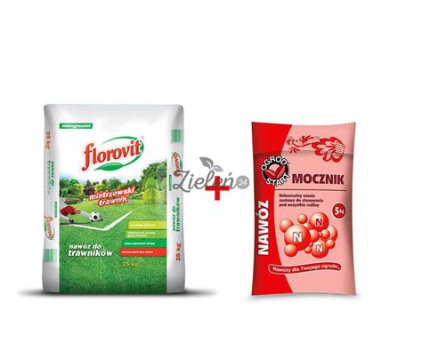 Zdjęcie różnych rodzajów nawozów do trawnika (granulaty, płynne)