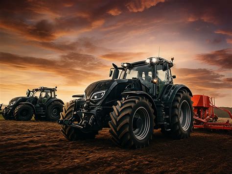 Thematic photo of a black tractor from the 90s era, possibly with people or in a context that suggests luxury/status