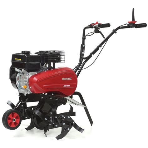 Thematyczne zdjęcie glebogryzarki Hortmasz HGS 550 w akcji w ogrodzie
