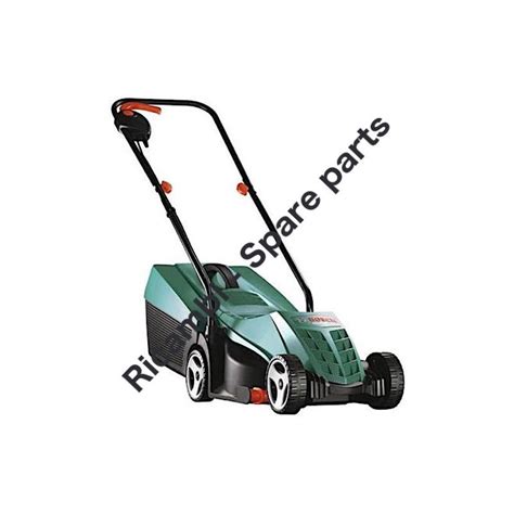 Thematic photo of a Bosch Rotak 32 lawnmower in a garden
