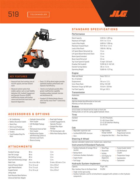 Infographic comparing the specifications of different Bobcat telehandler models