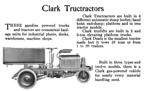 Historical photo of the first Clark Tructractor