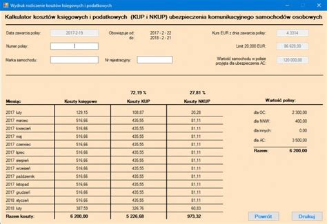 Kalkulator kosztów rejestracji i ubezpieczenia OC ciągnika