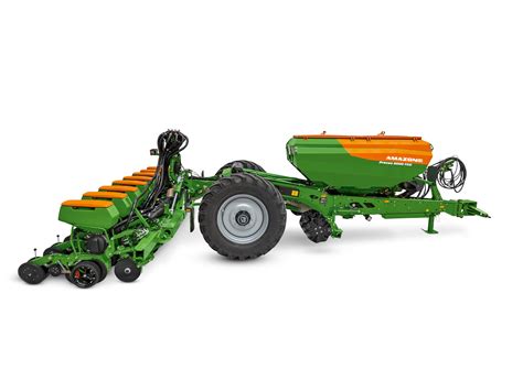 Infografika przedstawiająca mechanizm precyzyjnego siewu Amazone Precea z systemem nadciśnieniowym i CurveControl