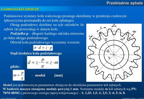 przekrój koła zębatego i osi w maszynie rolniczej