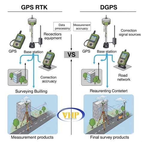 Infografika porównująca dokładność GPS, DGPS i RTK