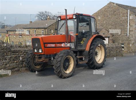 Zetor tractor in a field, general view, rural landscape