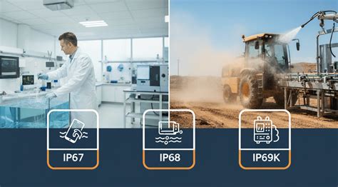 infografika prezentująca klasy szczelności IP67 i IP68