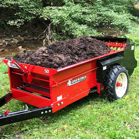 Thematic photo of a single-axle manure spreader in a field