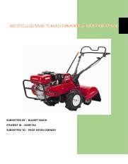 Infographic showing key maintenance points for a diesel rototiller