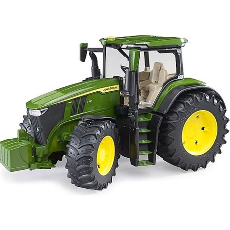 Kolekcja traktorów John Deere Bruder z ładowaczami czołowymi i przyczepami