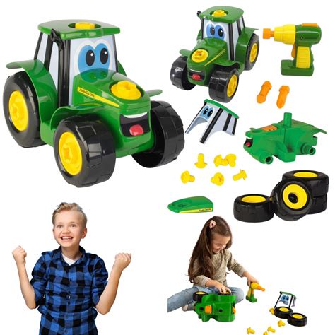 Zestaw edukacyjny John Deere dla dzieci z plastikowym śrubokrętem i rozbieralnym modelem opryskiwacza