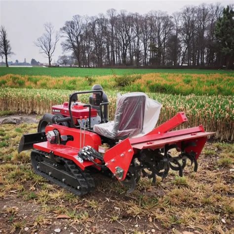 Thematic photo of a rotary tiller working in a field